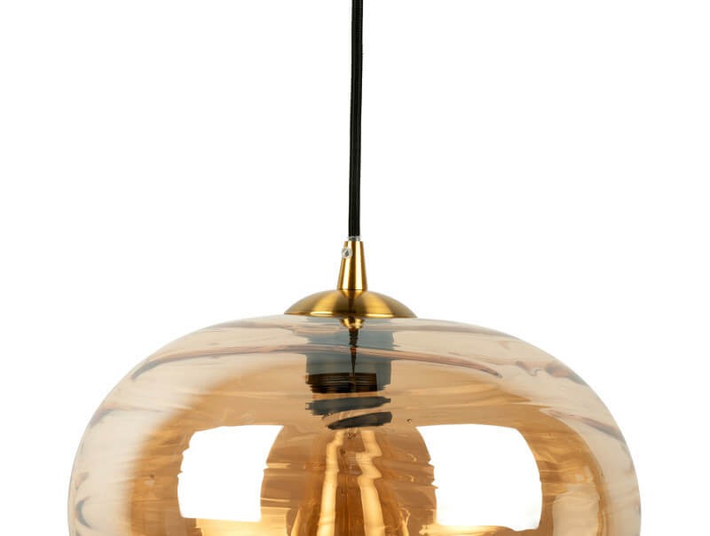 Suspension luminaire verre H21 cm Ambrée | Deco-Delight.com