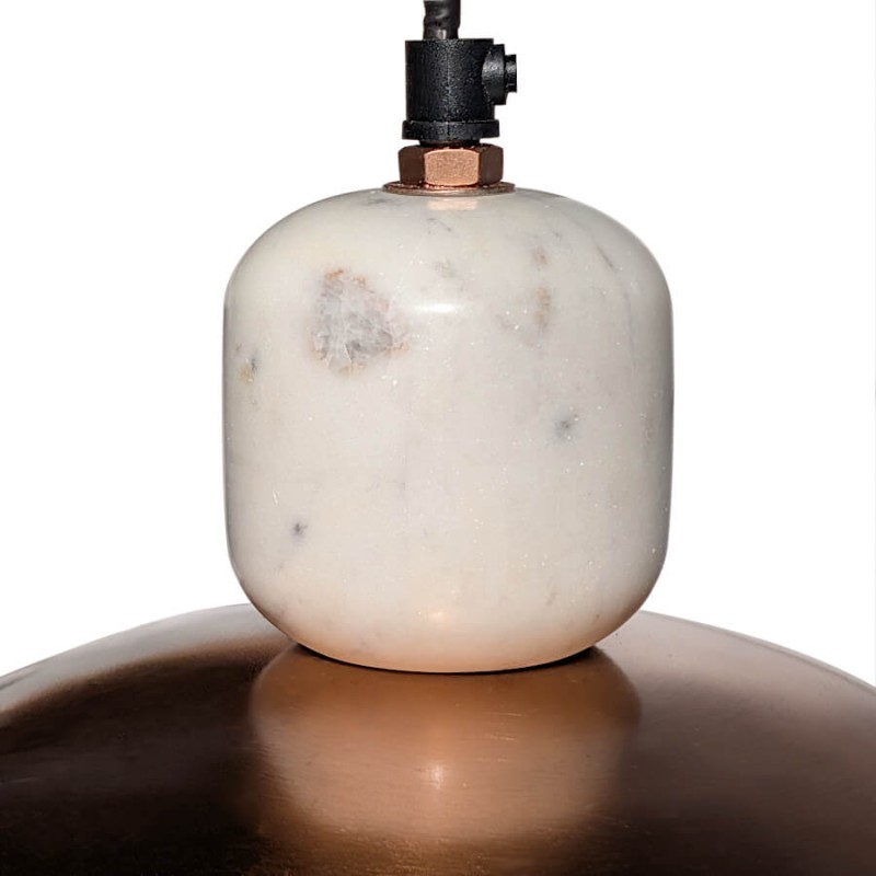 Suspension en métal cuivré et marbre D30 cm | Deco-Delight.com