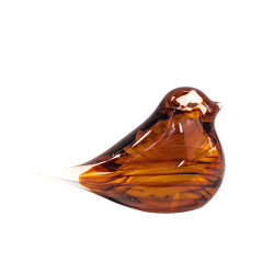 Statuette oiseau en verre ambré - H8 cm | Deco-Delight.com