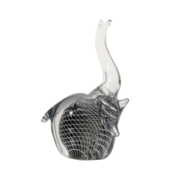 Statuette sulfure Éléphant en verre - 21 cm | Deco-Delight.com