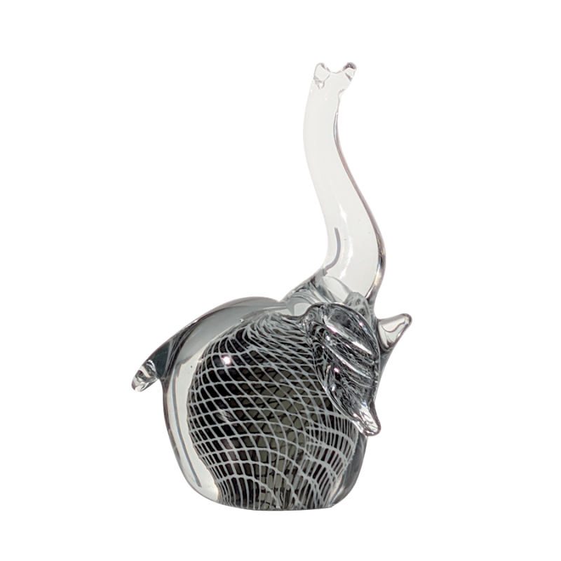 Statuette sulfure Éléphant en verre - 21 cm | Deco-Delight.com