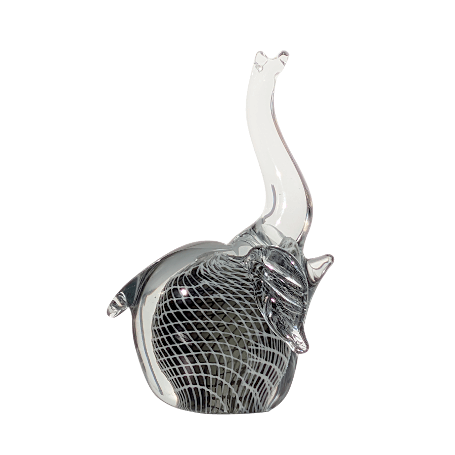 Statuette sulfure Éléphant en verre - 21 cm | Deco-Delight.com