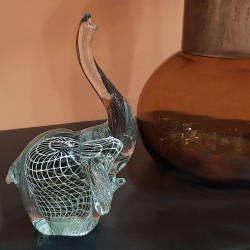 Statuette sulfure Éléphant en verre - 21 cm | Deco-Delight.com