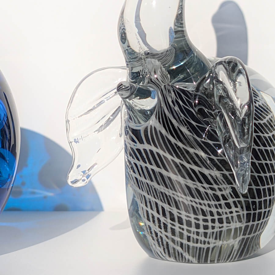 Statuette sulfure Éléphant en verre - 21 cm | Deco-Delight.com