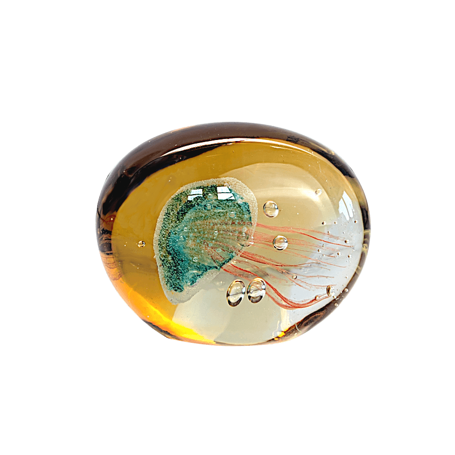 Sulfure Presse-papier en verre Méduse ovale | Deco-Delight.com