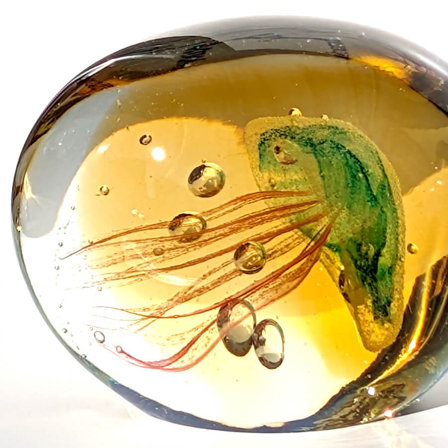 Sulfure Presse-papier en verre Méduse ovale | Deco-Delight.com