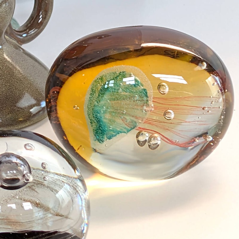 Sulfure Presse-papier en verre Méduse ovale | Deco-Delight.com