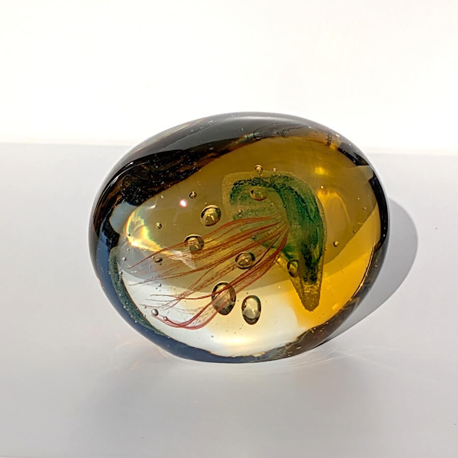 Sulfure Presse-papier en verre Méduse ovale | Deco-Delight.com