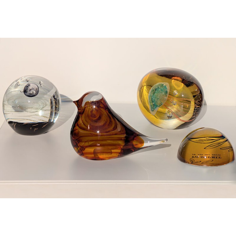 Sulfure Presse-papier en verre Méduse ovale | Deco-Delight.com