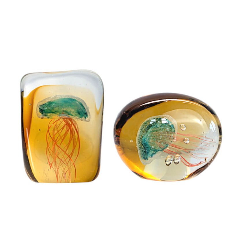 Sulfure Presse-papier en verre Méduse ovale | Deco-Delight.com