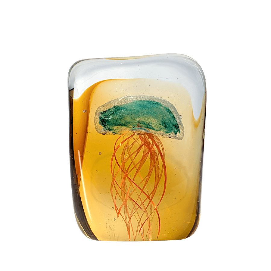 Sulfure presse-papier en verre Méduse Lingot | Deco-Delight.com