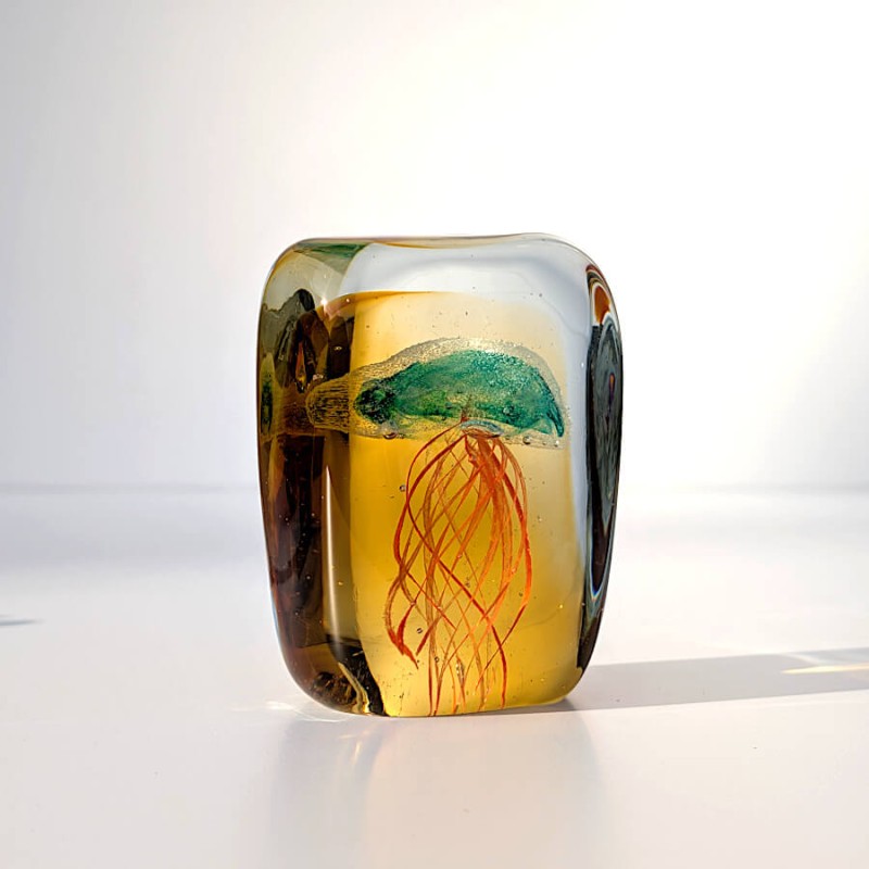 Sulfure presse-papier en verre Méduse Lingot | Deco-Delight.com