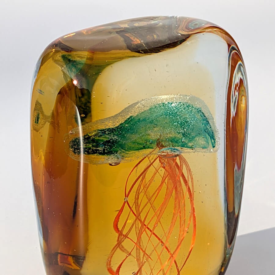 Sulfure presse-papier en verre Méduse Lingot | Deco-Delight.com