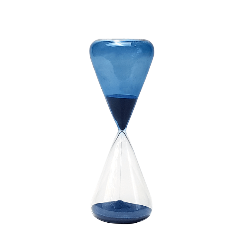 Sablier bleu foncé en verre  | Deco-Delight.com