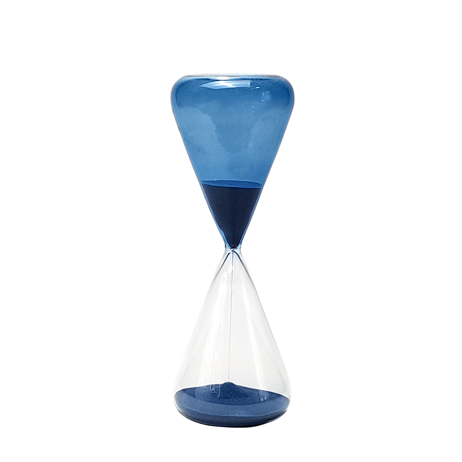Sablier bleu foncé en verre  | Deco-Delight.com