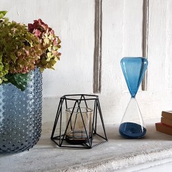 Sablier bleu foncé en verre  | Deco-Delight.com