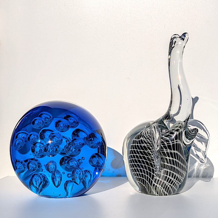 Presse-papier fond marin bleu D12,5 cm | Deco-Delight.com