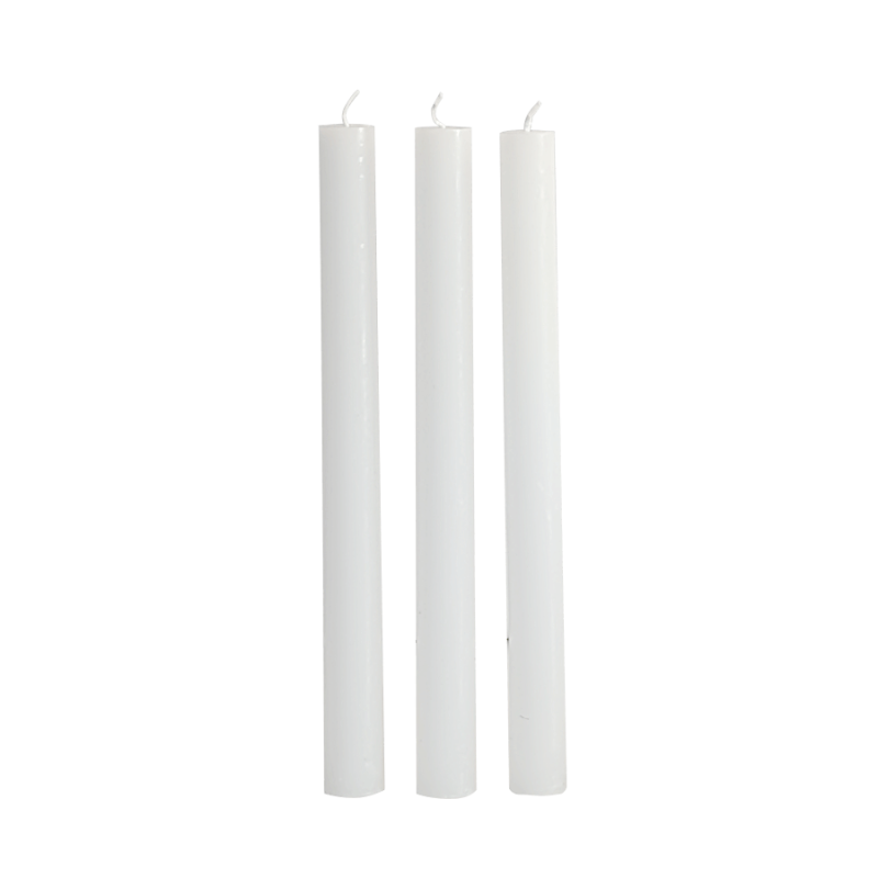 Bougie chandelle Blanc pur H25 cm Lot de 3 | Deco-Delight.com