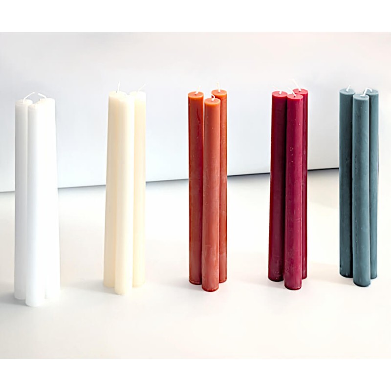 Bougie chandelle Blanc pur H25 cm Lot de 3 | Deco-Delight.com