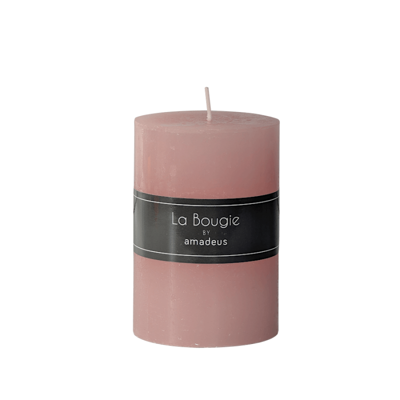 Bougie pilier Rose tendre H10 cm 48 heures | Deco-Delight.com