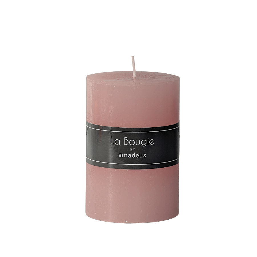Bougie pilier Rose tendre H10 cm 48 heures | Deco-Delight.com