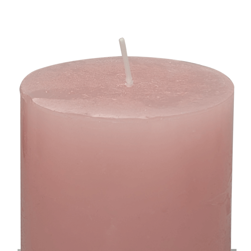 Bougie pilier Rose tendre H10 cm 48 heures | Deco-Delight.com
