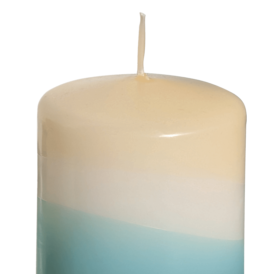 Bougie cylindrique H10 cm Nuances Aquatiques 9 h | Deco-Delight.com