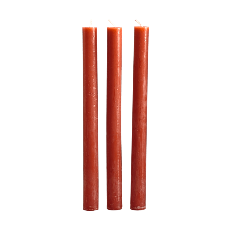 Bougie chandelle Corail H25 cm Lot de 3 | Deco-Delight.com