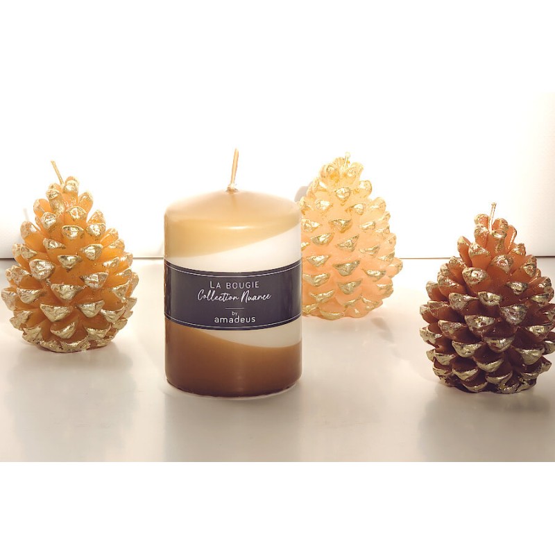 Bougie pilier Nuances Chaleureuses H10 D7 cm 9 h | Deco-Delight.com