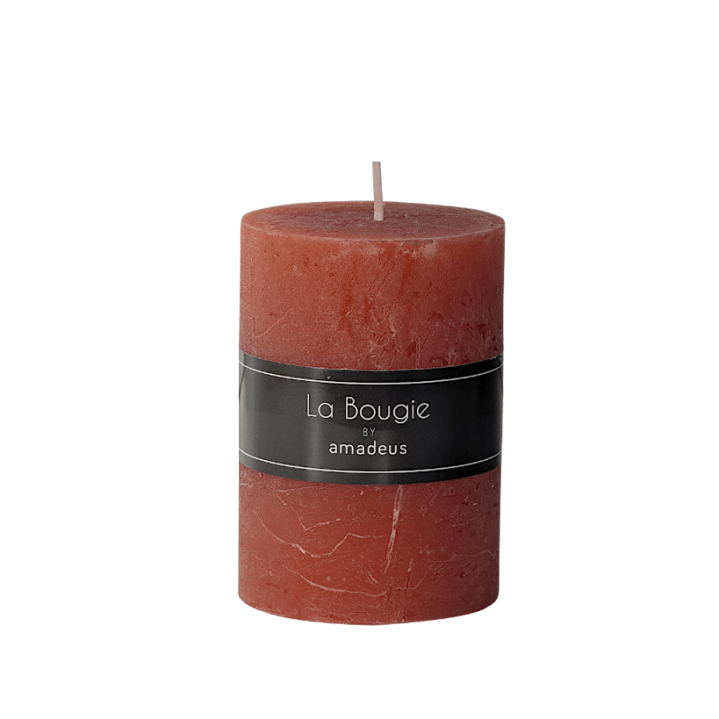 Bougie pilier Corail H10 cm 48 heures | Deco-Delight.com