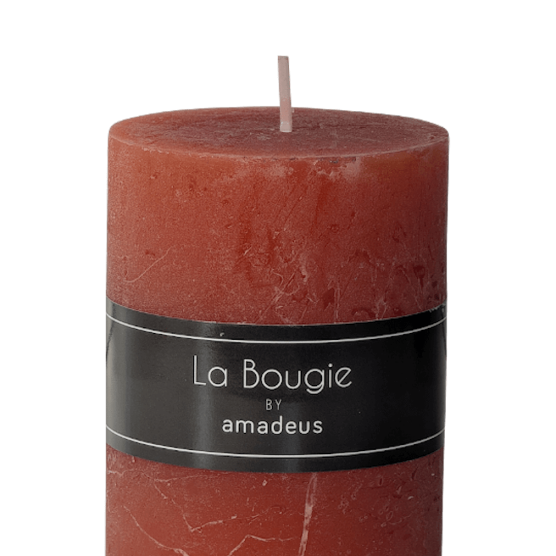 Bougie pilier Corail H10 cm 48 heures | Deco-Delight.com