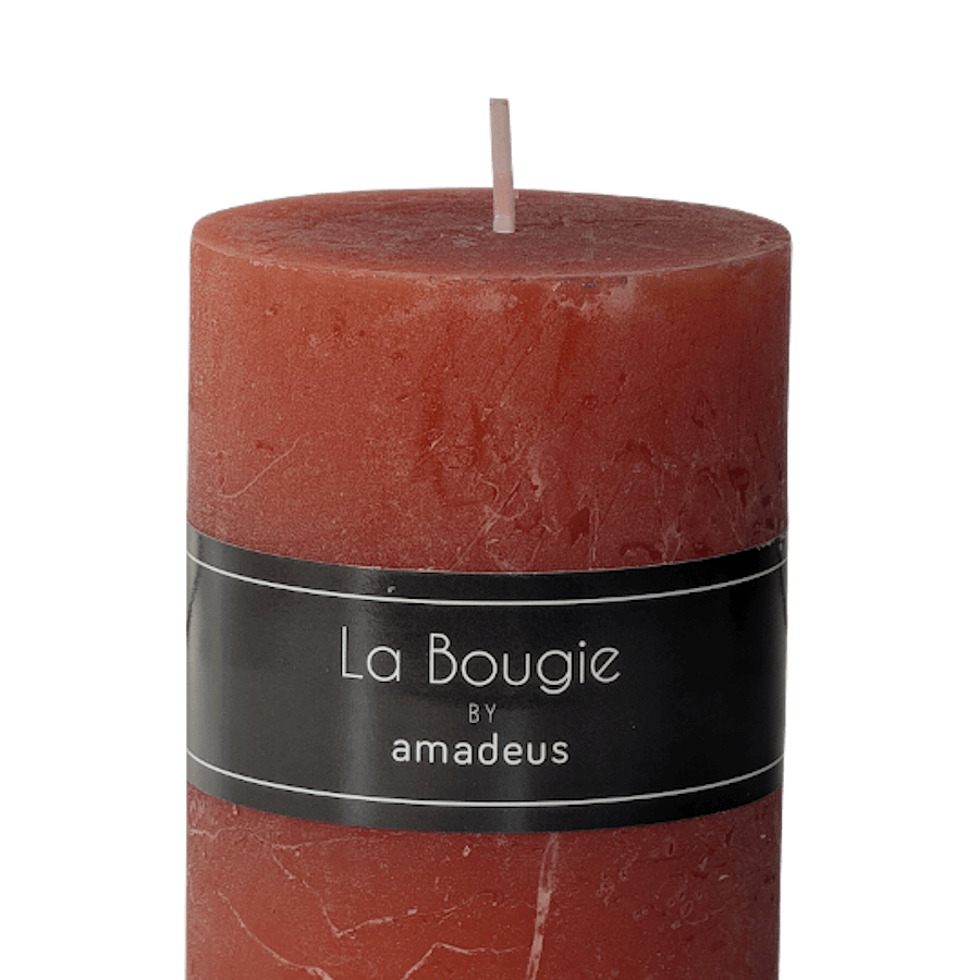 Bougie pilier Corail H10 cm 48 heures | Deco-Delight.com