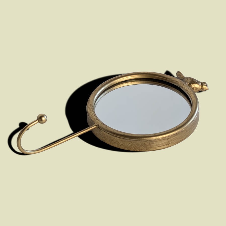 Miroir mural Oiseau doré avec crochet H25 cm | Deco-Delight.com