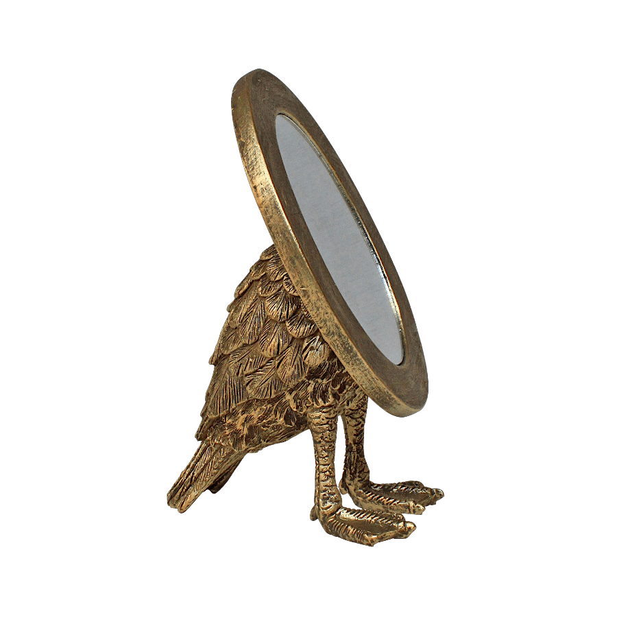 Petit miroir à poser en métal doré Pieds palmés | Deco-Delight.com