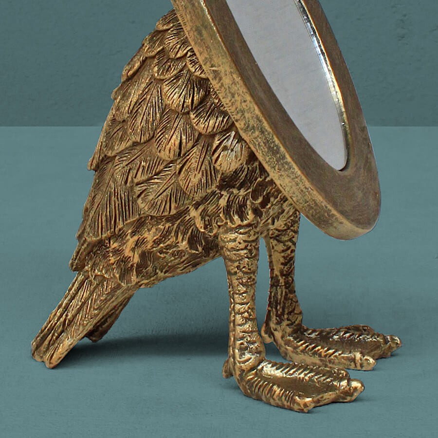 Petit miroir à poser en métal doré Pieds palmés | Deco-Delight.com
