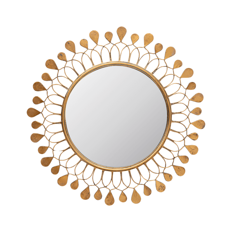 Grand miroir doré – Cercle de lumière D74,5 cm | Deco-Delight.com