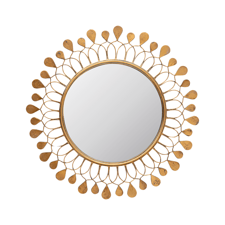 Grand miroir doré – Cercle de lumière D74,5 cm | Deco-Delight.com