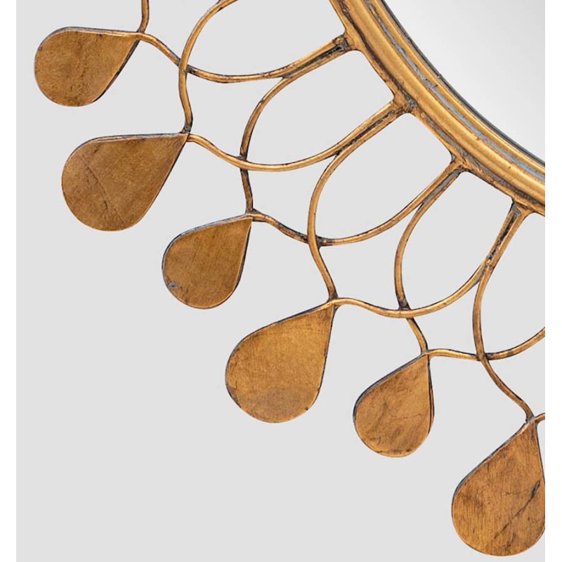 Grand miroir doré – Cercle de lumière D74,5 cm | Deco-Delight.com