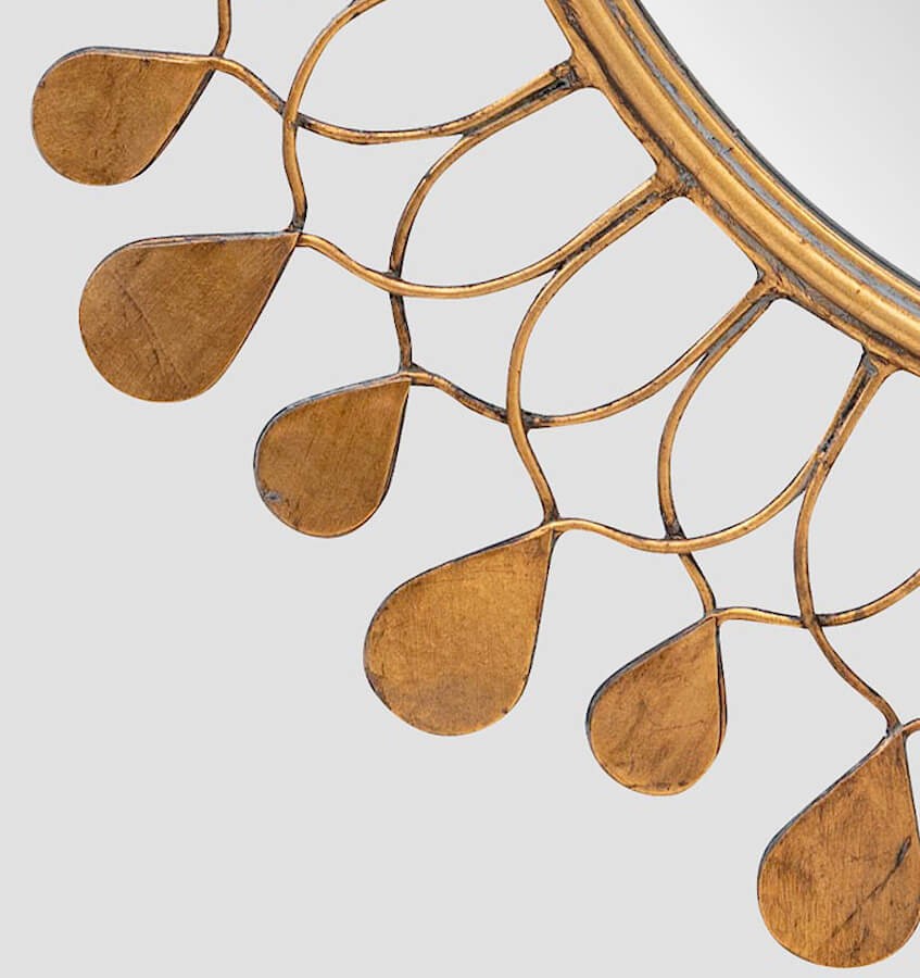 Grand miroir doré – Cercle de lumière D74,5 cm | Deco-Delight.com