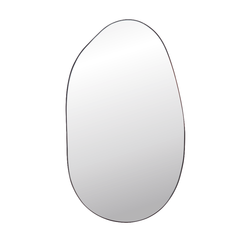 Miroir mural asymétrique - Métal noir H85,5 cm | Deco-Delight.com