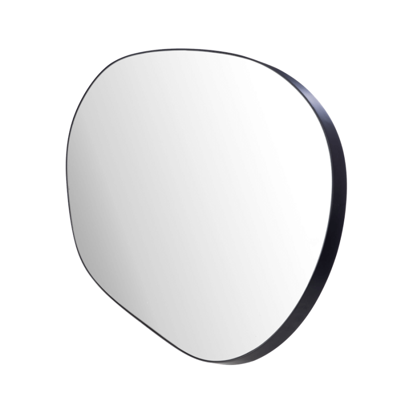 Miroir mural asymétrique - Métal noir H85,5 cm | Deco-Delight.com