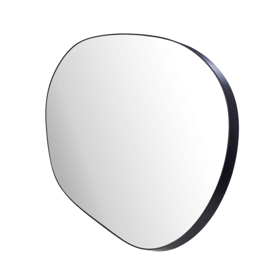 Miroir mural asymétrique - Métal noir H85,5 cm | Deco-Delight.com
