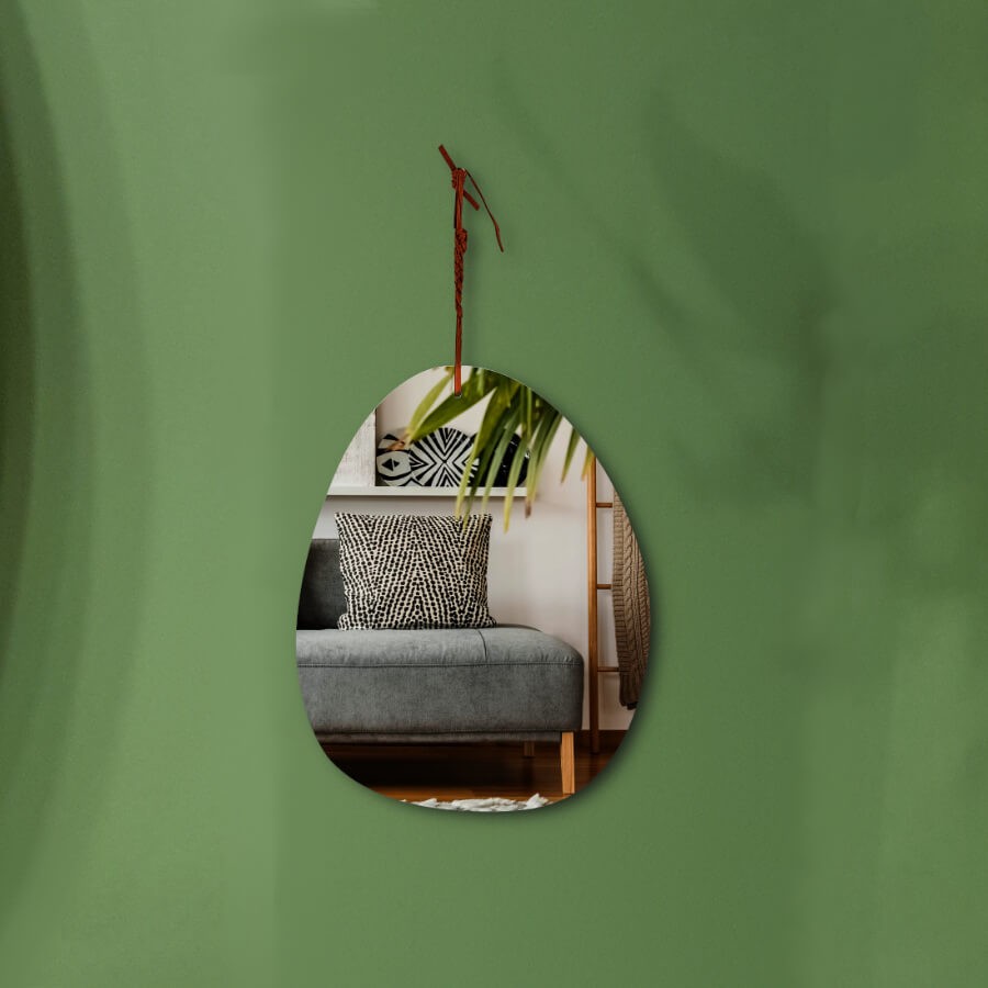 Miroir suspendu à corde - H52 L30 cm | Deco-Delight.com