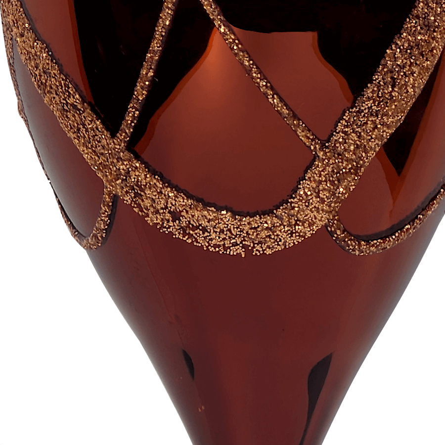 Boule de Noël Goutte verre cuivré Losanges H12 cm | Deco-Delight.com