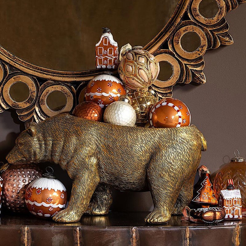 Grande boule de Noël Or rose givré D10 cm | Deco-Delight.com