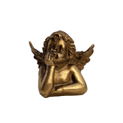 Figurine Ange pensif Or patiné H7,5 cm | Deco-Delight.com