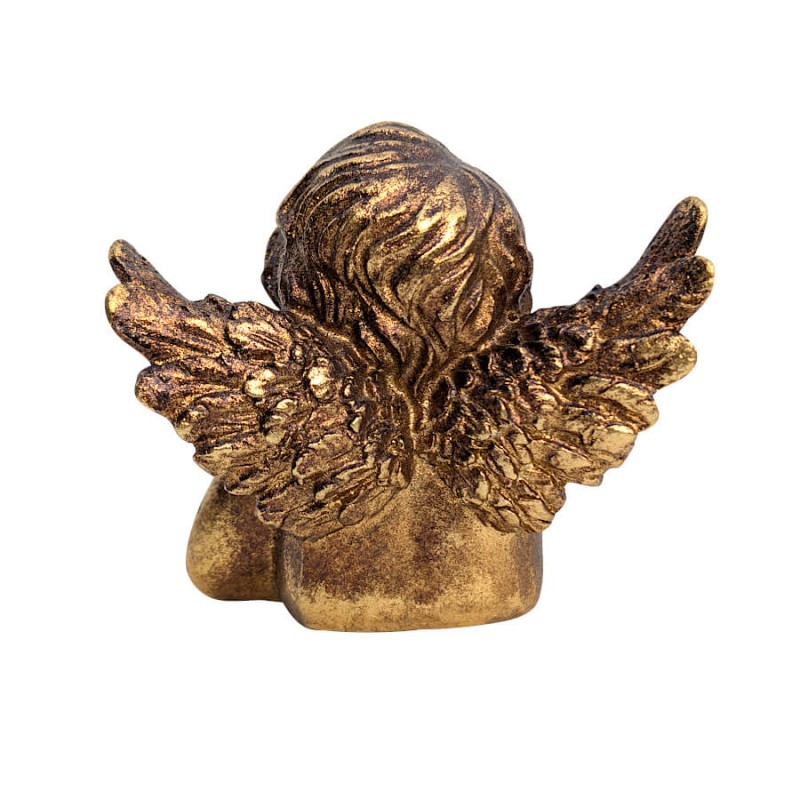 Figurine Ange pensif Or patiné H7,5 cm | Deco-Delight.com