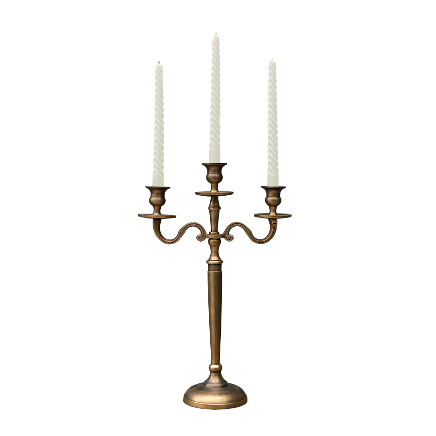 Chandelier doré à trois branches H cm | Deco-Delight.com