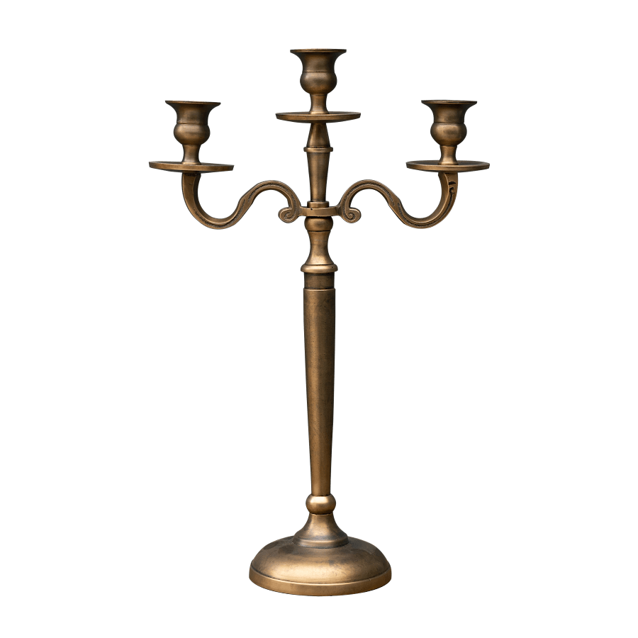 Chandelier doré majestueux pour bougies chandelles.