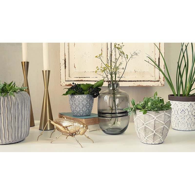 Bougeoir métal brossé imitation laiton H26,5 cm | Deco-Delight.com